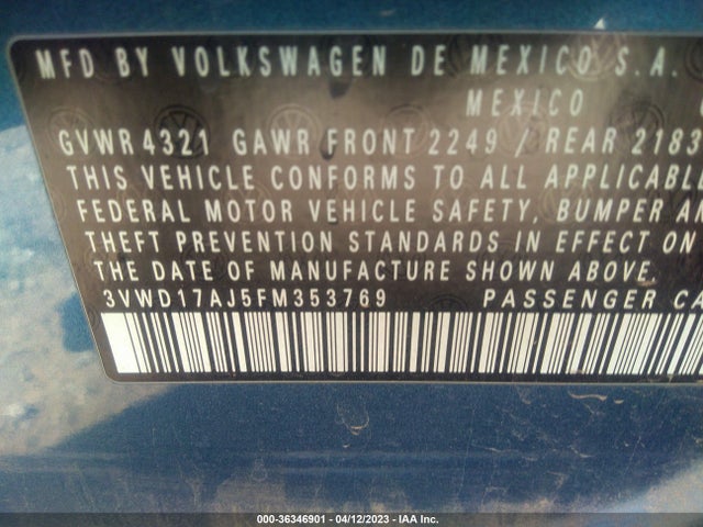 3VWD17AJ5FM353769 Volkswagen Jetta Sedan 1.8t Se