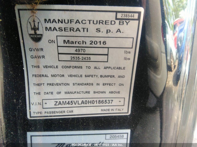 2017 Maserati Granturismo, VIN: ZAM45VLA0H0186537