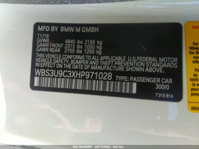 BMW M4 2017 WBS3U9C3XHP971028 Image 10