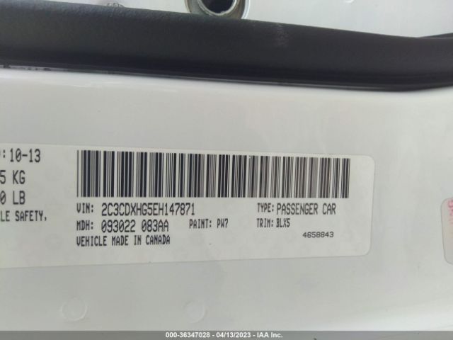 2C3CDXHG5EH147871 Dodge Charger Sxt Plus