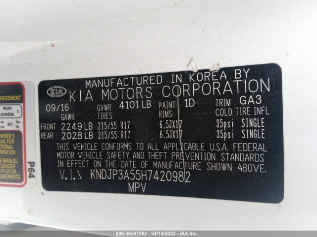 KNDJP3A55H7420982 KIA SOUL +