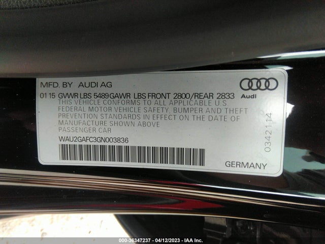 WAU2GAFC3GN003836 Audi A7 3.0 Prestige