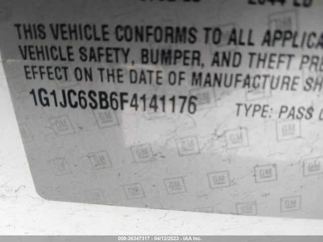 Chevrolet SONIC LT 2015 1G1JC6SB6F4141176 Image 9