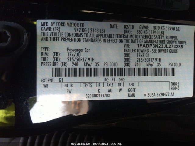 Ford Focus Titanium 2018 1FADP3N23JL273285 Image 9