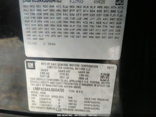 LRBFXCSAXJD004725 Buick Envision Preferred