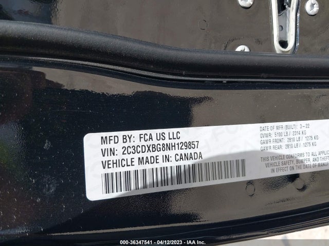 Dodge Charger Sxt 2022 2C3CDXBG8NH129857 Image 9