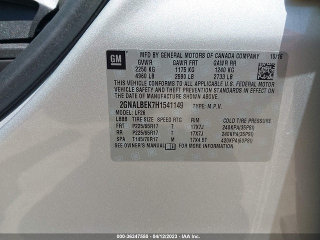 Chevrolet EQUINOX LS 2017 2GNALBEK7H1541149 Image 9