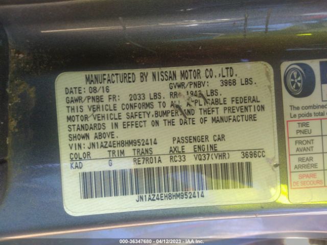 JN1AZ4EH8HM952414 Nissan 370Z