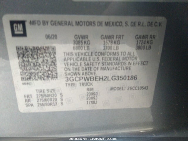 Chevrolet Silverado 1500 Custom 2020 3GCPWBEH2LG350186 Image 9