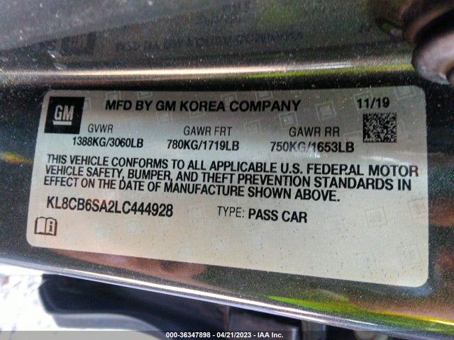 Chevrolet SPARK LS 2020 KL8CB6SA2LC444928 Image 10