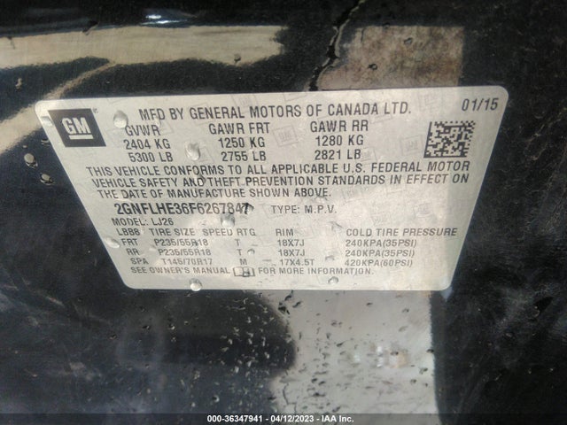 Chevrolet Equinox Ltz 2015 2GNFLHE36F6267847 Image 9