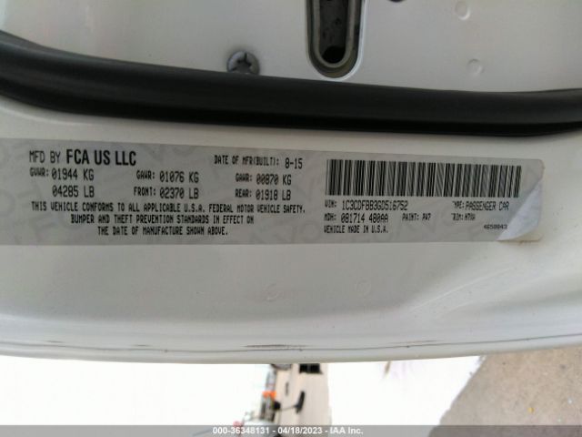 1C3CDFBB3GD516752 Dodge DART SXT