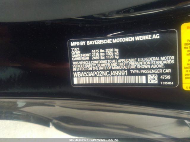 WBA53AP02NCJ49991 BMW 4 Series 430i