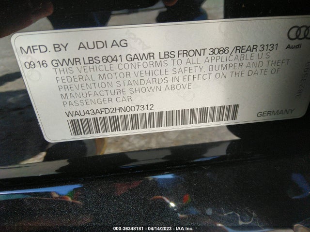 2017 Audi A8, VIN: WAU43AFD2HN007312
