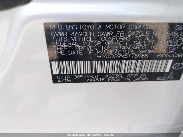 JTHCA1D29M5115988 Lexus Is Is 300