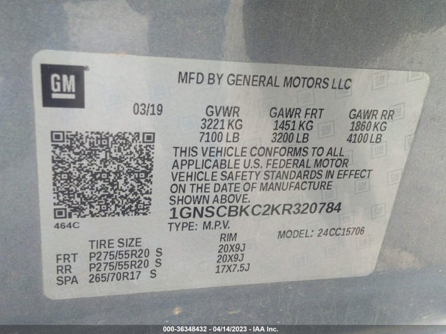 Chevrolet Tahoe Lt 2019 1GNSCBKC2KR320784 Image 9