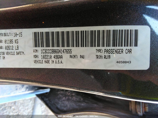 Chrysler 200 S 2016 1C3CCCBB6GN147655 Image 9