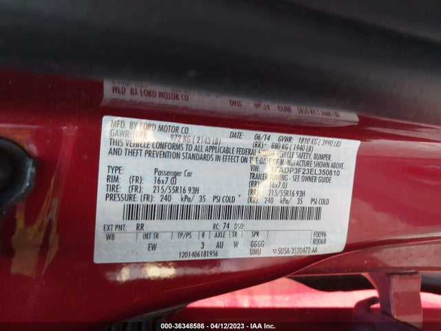 Ford FOCUS SE 2014 1FADP3F23EL350810 Image 10