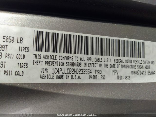 1C4PJLCB2HD233554 Jeep Cherokee Latitude