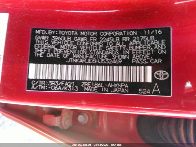 Toyota COROLLA IM 2017 JTNKARJE6HJ532469 Image 11