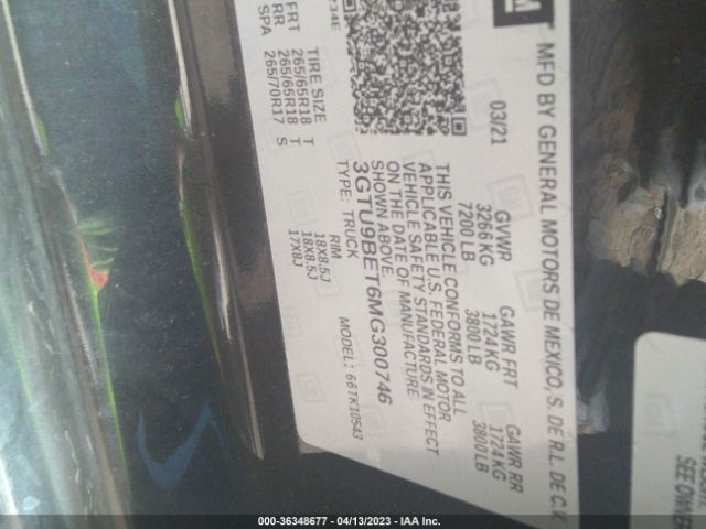3GTU9BET6MG300746 GMC Sierra 1500 Sle