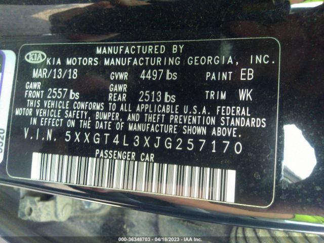 5XXGT4L3XJG257170 KIA Optima S
