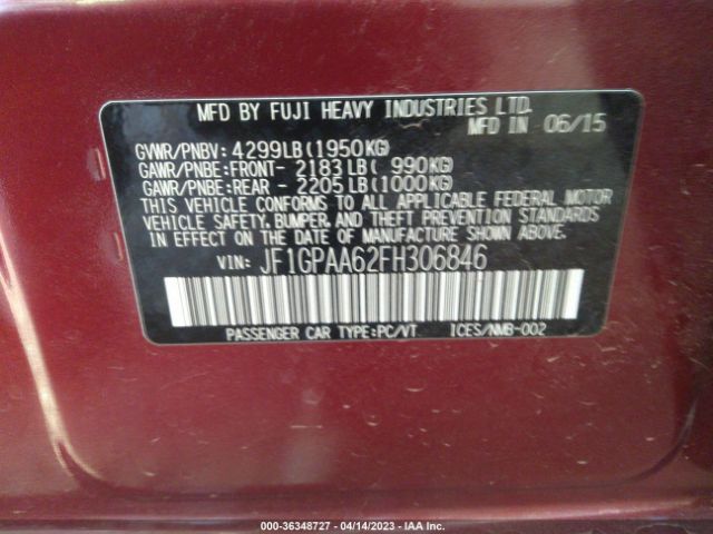 JF1GPAA62FH306846 Subaru Impreza Wagon 2.0i