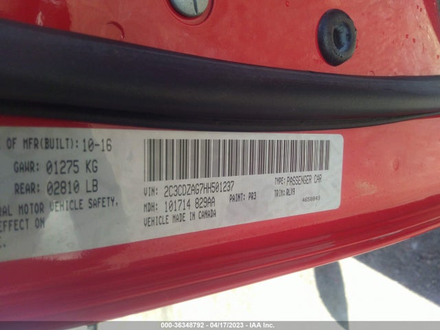 Dodge Challenger Sxt Plus 2017 2C3CDZAG7HH501237 Image 9
