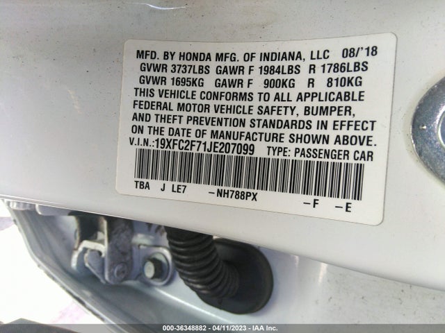 Honda Civic Sedan Ex 2018 19XFC2F71JE207099 Image 11