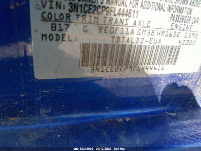 3N1CE2CP9FL444611 Nissan Versa Note Sv
