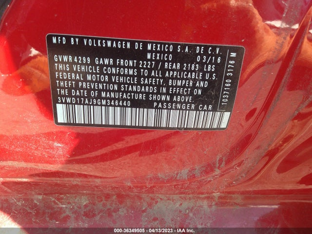 3VWD17AJ9GM346440 Volkswagen Jetta Sedan 1.8t Sport