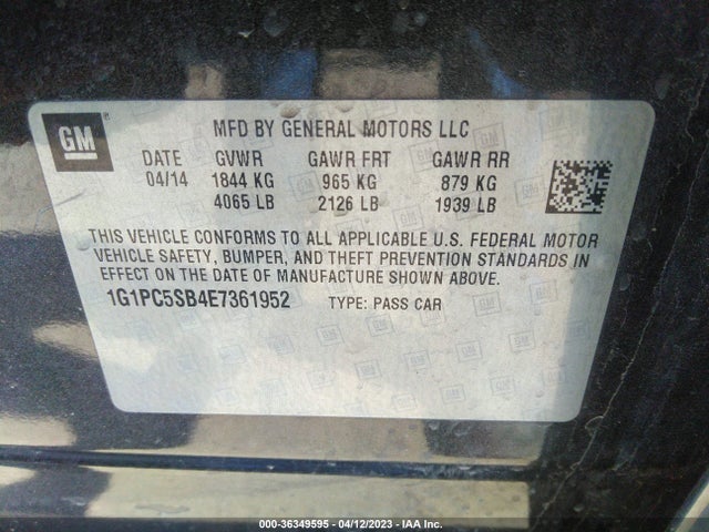 Chevrolet Cruze 1lt 2014 1G1PC5SB4E7361952 Image 10