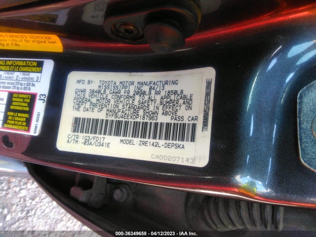 2013 TOYOTA COROLLA S VIN: 5YFBU4EEXDP187963