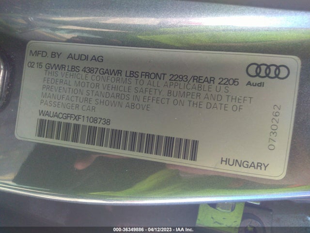 WAUACGFFXF1108738 Audi A3 1.8t Premium