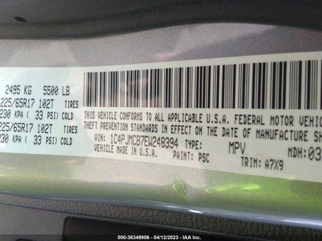 1C4PJMCB7EW248394 Jeep Cherokee Latitude