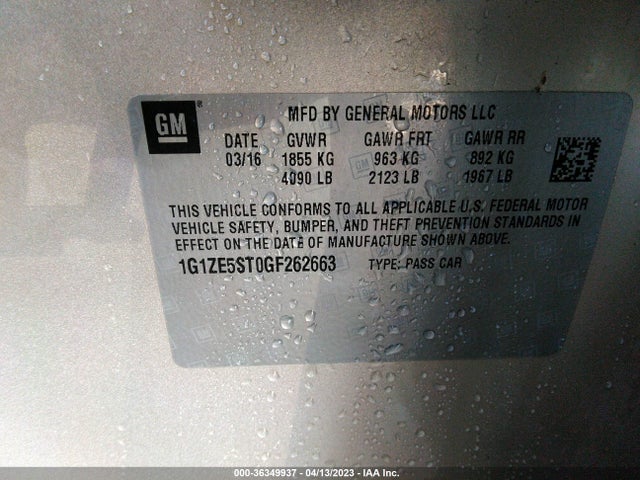 Chevrolet MALIBU LT 2016 1G1ZE5ST0GF262663 Image 10