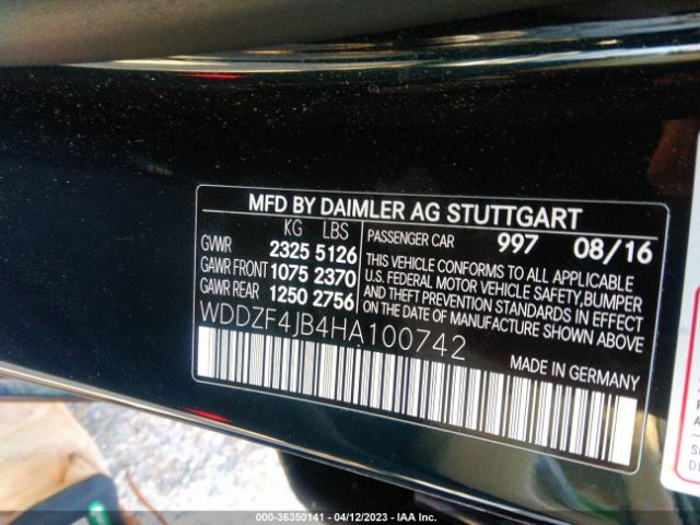 WDDZF4JB4HA100742 Mercedes-Benz E-class E 300
