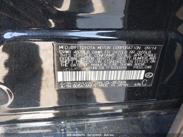 JTHBE1BL1FA000694 Lexus GS 350