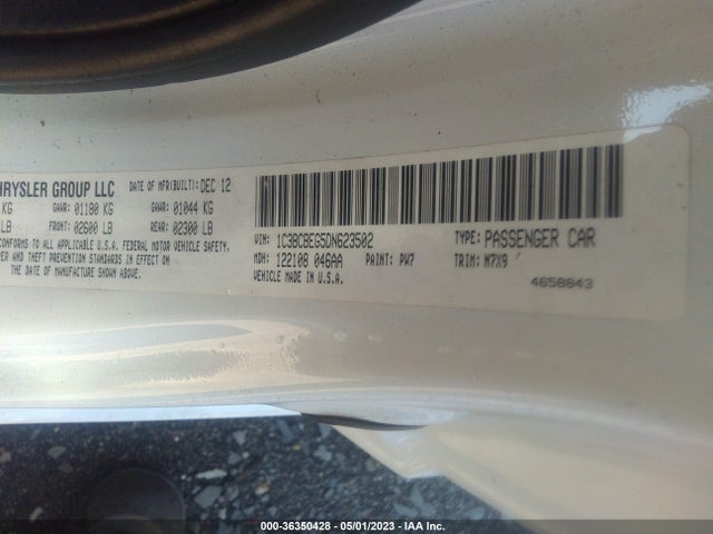 2013 CHRYSLER 200 TOURING VIN: 1C3BCBEG5DN623502