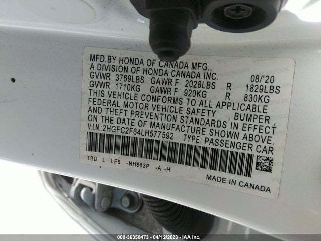 Honda Civic Sedan Lx 2020 2HGFC2F64LH577592 Image 9