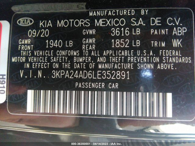 3KPA24AD6LE352891 KIA RIO LX