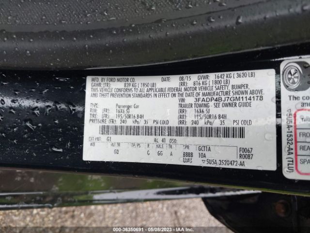 3FADP4BJ7GM114178 Ford FIESTA SE