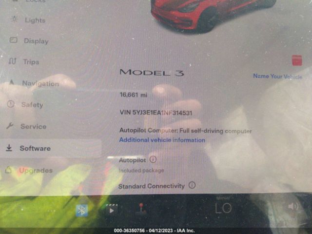 5YJ3E1EA1NF314531 Tesla MODEL 3