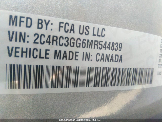 2021 CHRYSLER PACIFICA LIMITED VIN: 2C4RC3GG6MR544839
