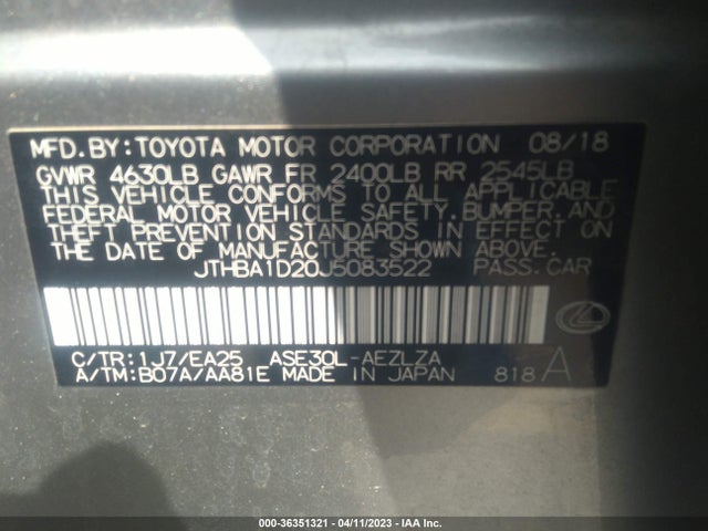 JTHBA1D20J5083522 Lexus Is Is 300