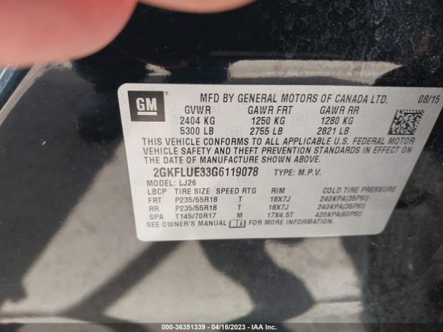 2GKFLUE33G6119078 GMC Terrain Slt