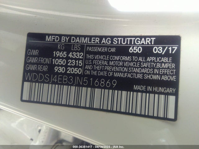 Mercedes-Benz Cla Cla 250 2018 WDDSJ4EB3JN516869 Image 9