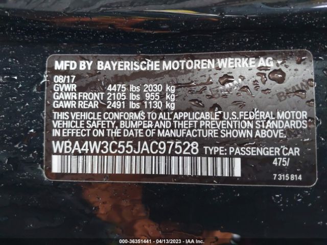 WBA4W3C55JAC97528 BMW 4 Series 430i
