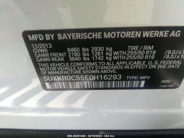 5UXKR0C55E0H16293 BMW X5 Xdrive35i