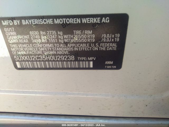 5UXKU2C35H0U29238 BMW X6 Xdrive35i